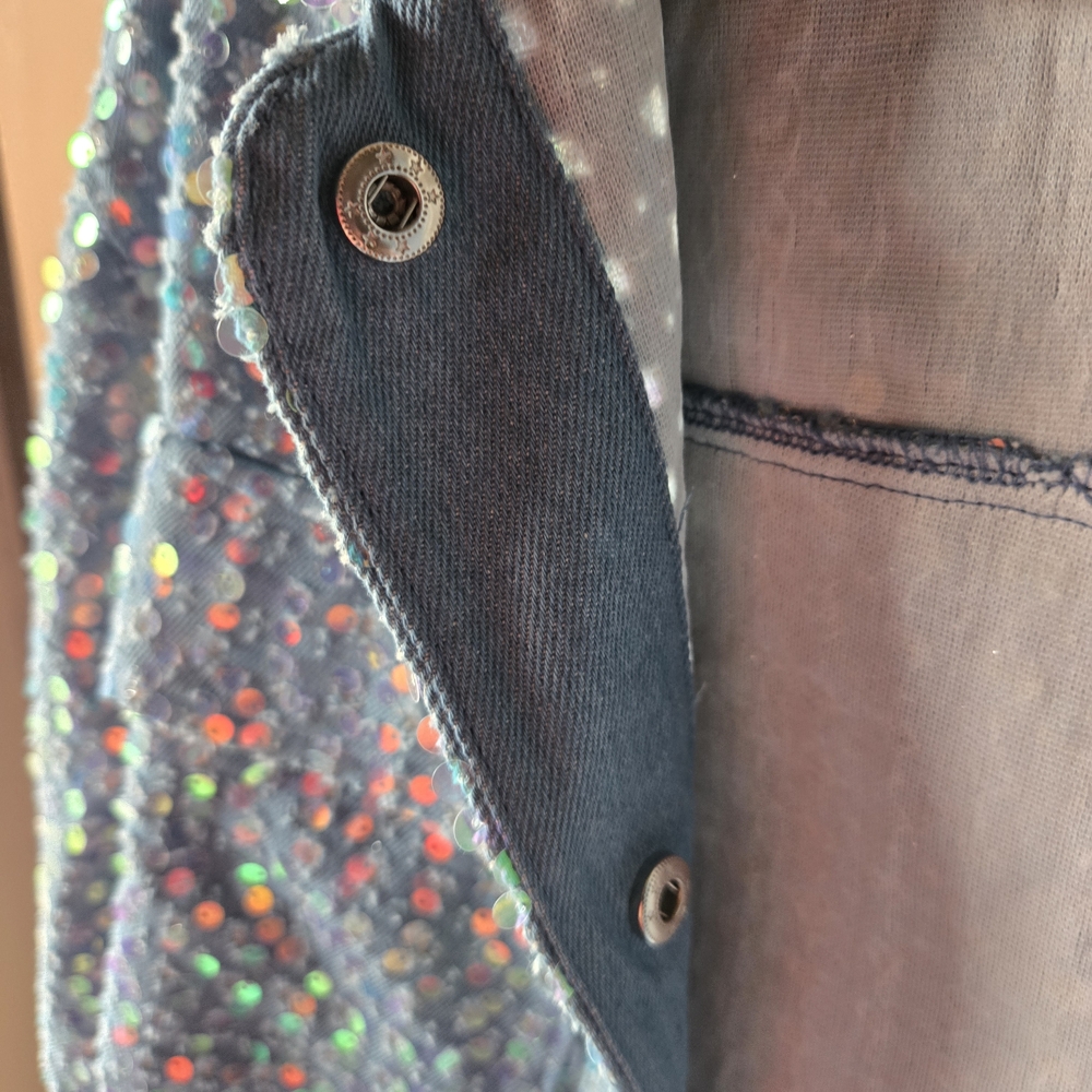 Hot & Delicious Blue Iridescent Sequin Jacket - Picture 6 of 9